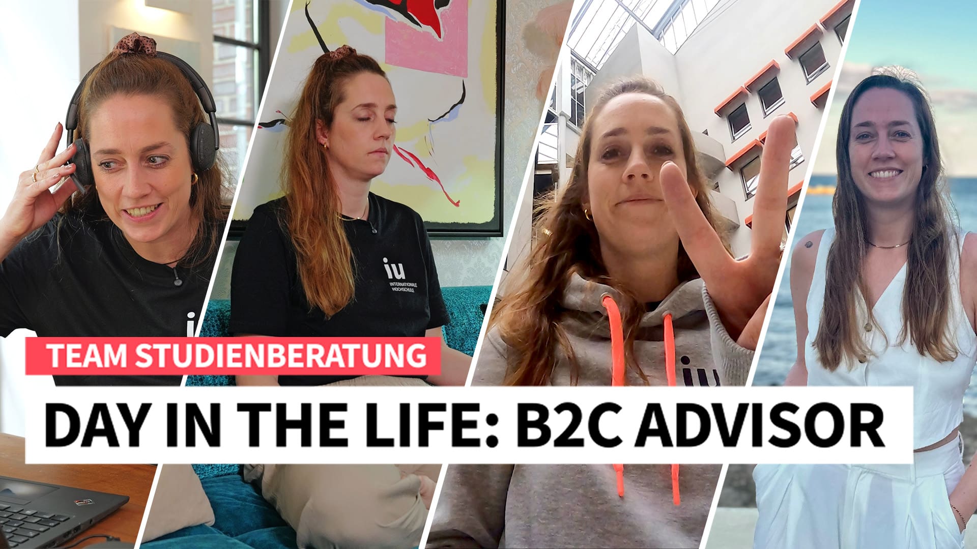 Thumbnail Day in the life Nane shows Nane at work, Nane during meditation and Nane on workation